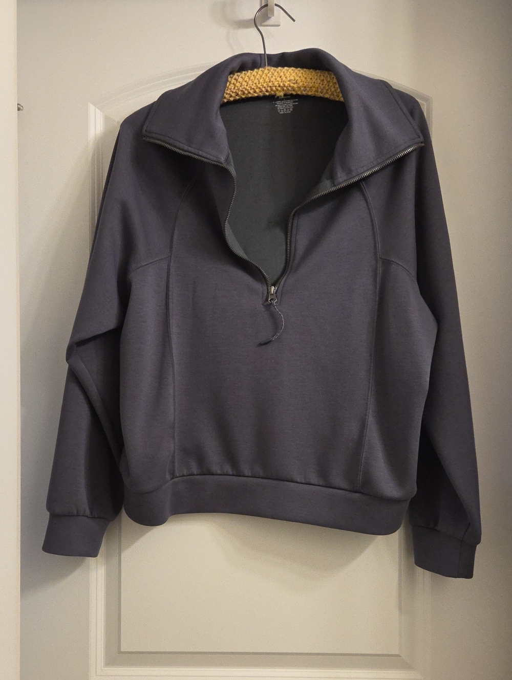 Womens Half-Zip Pullover Sweatshirt - Charcoal